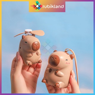 Quạt Cầm Tay Capybara Quạt Đeo Cổ Hoạt Hình Sạc Điện Kèm Dây Đeo Nhỏ Gọn Cho Học Sinh Đồ Chơi Trẻ Em