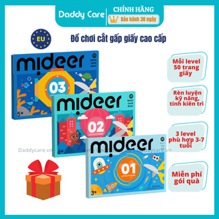 Bộ Đồ Chơi Cắt Giấy Tạo Hình Mideer 3 Cấp Độ, Giấy Thủ Công Cắt Dán Cho Bé( Tặng Kèm Kéo)