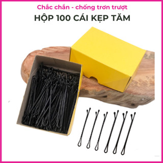 Kẹp tăm đen làm tóc ghim tóc hộp 100 cái
