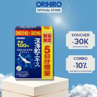 Viên Uống Dầu Gan Cá Mập ORIHIRO Hỗ Trợ Tim Mạch Và Xương Khớp Hộp 390/360 Viên - Orihiro Viet Nam