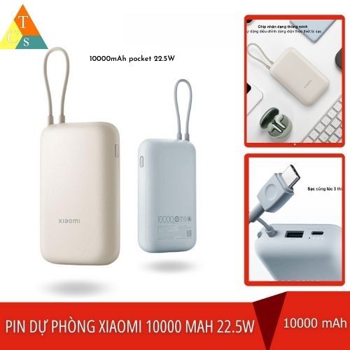 Pin sạc dự phòng XlA0Ml Power Bank 10000mAh 22.5W Pocket Edition P15ZM kèm cáp sạc