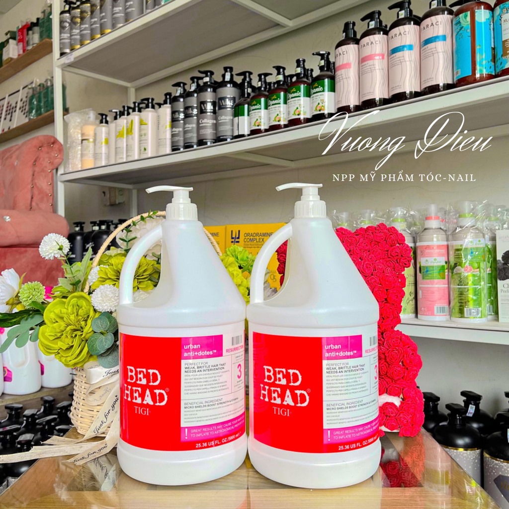 Dầu Gội Can 5 Lít Bed Head Tigi Đỏ Số 3 - Dành Cho Tóc Hư Tổn Nặng, Tiết Kiệm Cho Salon ( Can 5L)