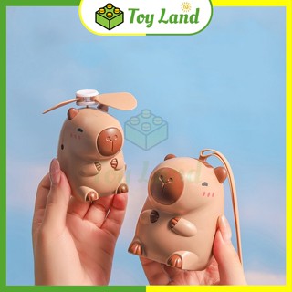 Quạt Cầm Tay Capybara Quạt Đeo Cổ Hoạt Hình Chuột Lang Nước Sạc Điện Nhỏ Gọn Học Sinh Đồ Chơi Trẻ Em