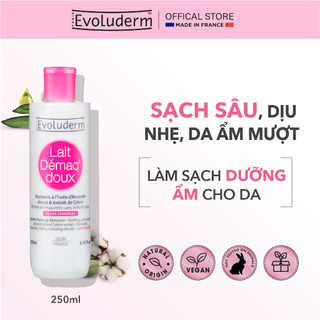 Sữa tẩy trang rửa mặt Evoluderm dưỡng ẩm dịu nhẹ dành cho da nhạy cảm 250ml