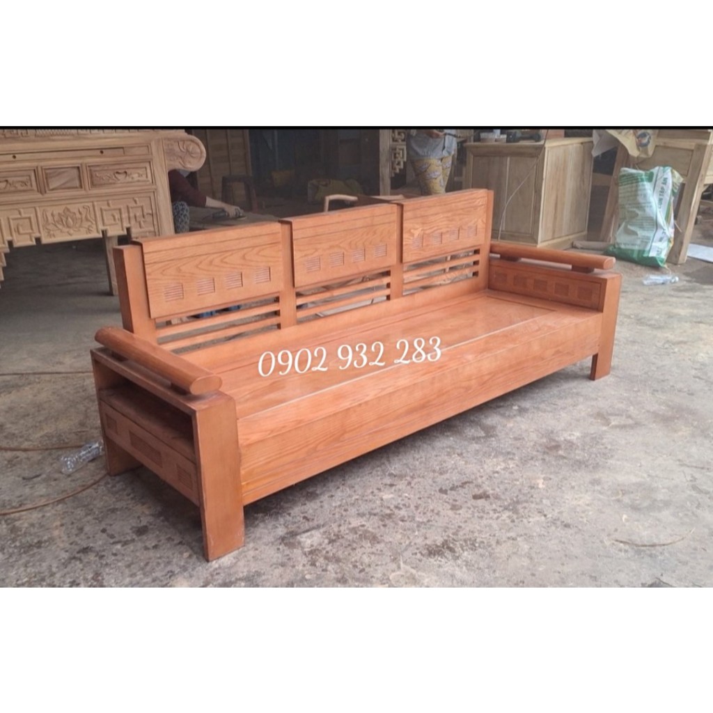Ghế sofa gỗ sồi dài 2m