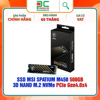 [Mã SPHACL7 giảm 6% đơn 1TR2] Ổ cứng SSD MSI SPATIUM M450 PCIE 4.0 NVME M.2 - 500GB ( GEN4.0X4 )- chính hãng 60T