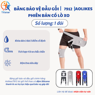Băng gối bảo vệ đầu gối chính hãng Aolikes7912 bó gối thể thao có đệm Silicone thanh lò xo trợ lực
