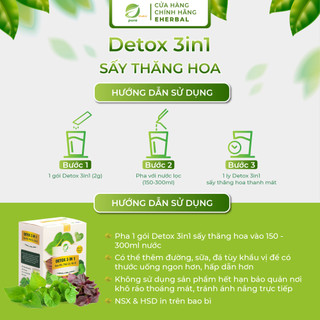  Bột Rau 3in1 Rau Má Diếp Cá Tía Tô Nguyên Chất Eherbal Sấy Thăng Hoa  21 gói x 2g  