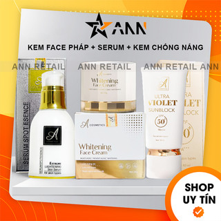 [Chính hãng] Combo Kem Face Pháp A + Serum Huyết Thanh A Cosmetics + Kem Chống Nắng A Phương Anh