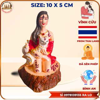 Tượng mẹ hồ ly áo đỏ thái lan cao 10 cm