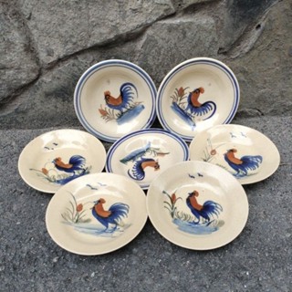  <Video SP> Dĩa Đá Xưa Con Gà Tròn Cạn 15*3cm <Họa tiết vẽ tay>hi 