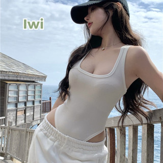  Áo Bodysuit Ba Lỗ IWI SHOP Hở Ngực Có Mút Ngực Khoét Eo Sexy Chất Thun Tăm Lạnh Thoáng Mát -BS036.IW