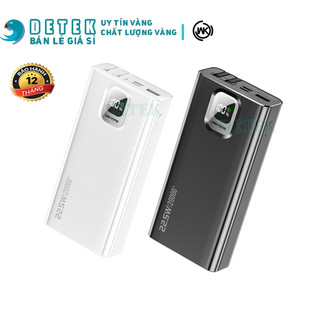 Pin dự phòng Wekome WP-335 20000mAh PD TypeC 20W và QC3.0 22.5W, tích hợp 2 cáp sạc