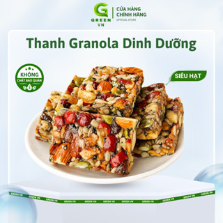 Thanh Ngũ Cốc Granola Ăn Kiêng Không Đường Green Vn Thơm Giòn, Thanh Hạt Dinh Dưỡng Giảm Cân Thuần Chay Tốt Cho Sức Khỏe