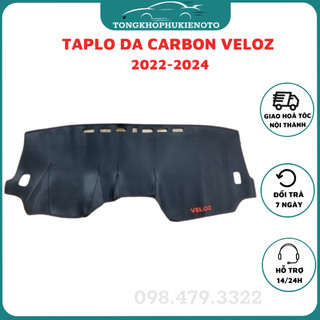 Thảm taplo da carbon xe Toyota Veloz 2022 2023 2024 màu đen hàng da cacbon cao cấp