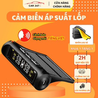 Cảm Biến Áp Suất Lốp Ô Tô, Xe Hơi Gắn Ngoài Cao Cấp Màn LCD Pin Hỗ Trợ Năng Lượng Mặt Trời Tuổi Thọ Pin 5 Năm BH 12TH