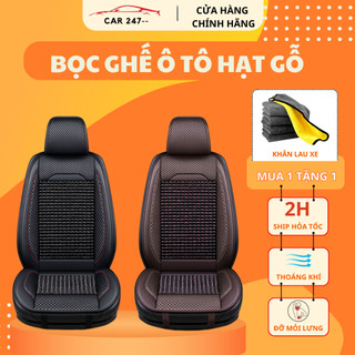 Lót Ghế Ô Tô Hạt Gỗ - Bọc Ghế Ô Tô Cao Cấp Chống Nóng, Massage Lưng, Chất Liệu Da, Bảo Hành 6 Tháng