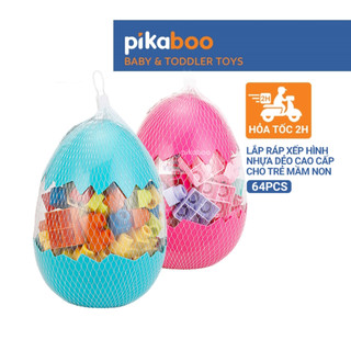 Đồ chơi xếp hình khối quả trứng Pikaboo, chất liệu nhựa dẻo cao cấp an toàn giúp bé phát triển sớm