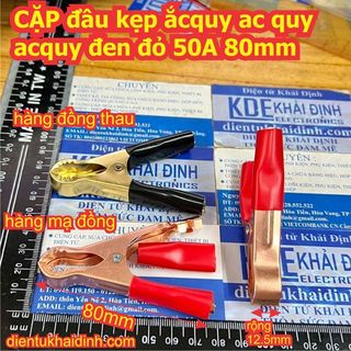 2 CẶP đầu kẹp ắcquy ac quy acquy đen đỏ 20A 70mm, 50A 80mm mạ đồng / đồng thau kde2430