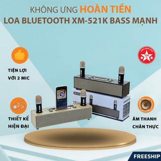 Loa bluetooth XM 521K bass mạnh, công suất 20W siêu trầm , thiết kế vỏ gỗ dạng thanh để bàn xm520