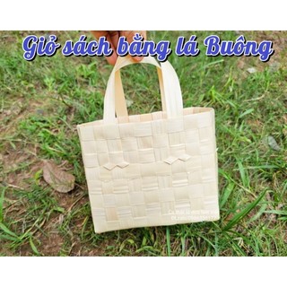 Giỏ sách từ LÁ loại LỚN , giỏ decor, trang trí, giỏ đồ dùng học tập, giỏ sài bền, trắng