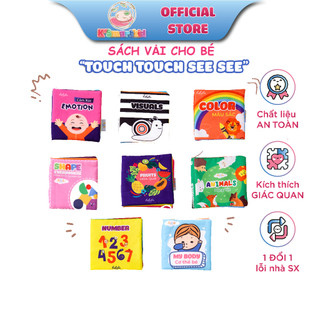 Sách vải song ngữ Lalala baby bé yêu thích nhất, 8 chủ đề, Touch touch see see