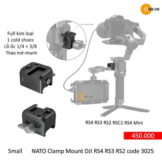 Small NATO Clamp Mount DJI RS4 RS3 RS2 RSC2 Mount gắn hông ốc 1/4, 3/8 3025
