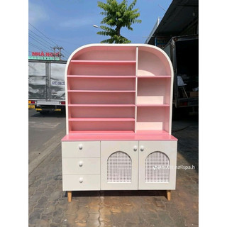 Tủ kệ trưng bày tiệm nail spa, kệ để sơn nail,tủ trưng bày mỹ phẩm kích thước ngang 1m2 .