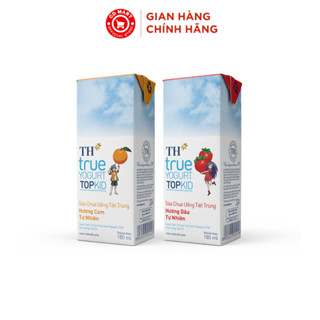  Lốc 4 hộp sữa chua uống tiệt trùng TH true YOGURT TOPKID hương dâu & cam tự nhiên 180ml 