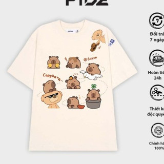 Áo thun FIDE CAPYBARA NHIỀU CAPY MINI 0 unisex form rộng cổ tròn