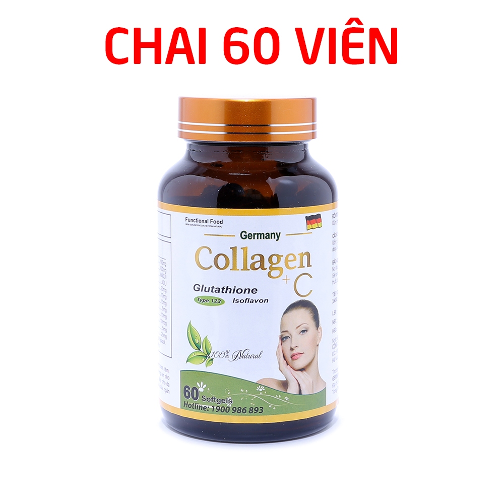 Viên uống đẹp da Collagen +C bổ sung Vitamin A E C giảm nám sạm da Hộp 60 viên
