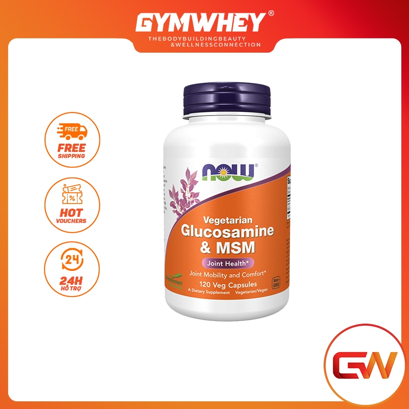 Hỗ Trợ Sức Khỏe và Giảm Các Bệnh Về Xương Kh ớp NOW GLUCOSAMINE & MSM VEGETARIAN