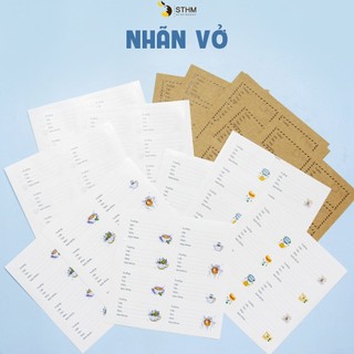 Set 32 nhãn vở nhiều mẫu - 7.2x3.6cm - sthm stationery