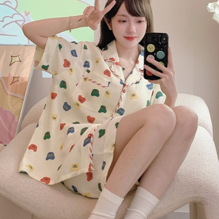 (SẴN) Set bộ kem mặc nhà hình gấu sọc đỏ quảng châu