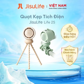Quạt kẹp tích điện Jisulife Life2/ Life2 S 4000mAh/5000mAh có Tốc năng | Tuốc năng | Lọc không khí | Chính hãng - BH 12T