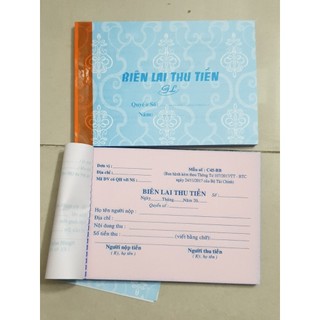 Biên lai thu tiền mẫu số C45-BB quyển 100 tờ chia làm 50 bộ 2 liên