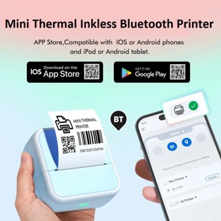 Máy In Nhiệt Mini Bluetooth 203DPI Pin Sạc USB In Không Cần Mực Hỗ Trợ Android/iOS