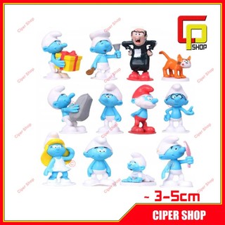 Bộ 12 nhân vật xì trum - Mô hình Làng Xì Trum - Schlumpf Smurfs Toys