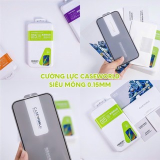 Kính cường lực siêu mỏng 0.15mm caseworld cho iphone 15 pro max/15 plus/ 14 pro max siêu mỏng trong suốt