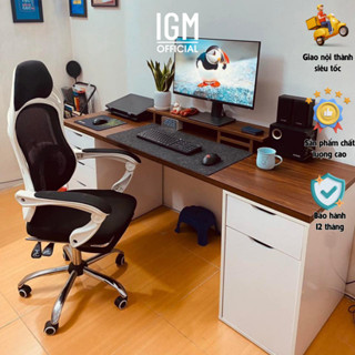 Bàn IKEA 2 tủ - 1 tủ 1 ngăn kéo 1 cánh ( hoặc tủ to ) + 1 tủ 5 ngăn Chất Liệu Gỗ MDF Phủ Melamine Cao Cấp