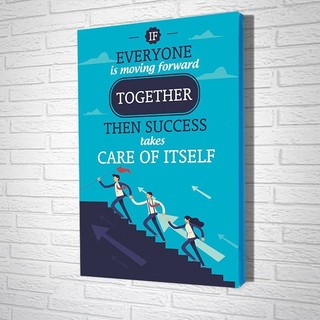 Tranh 1 tấm canvas slogan Lala tạo động lực bằng tiếng anh trang trí văn phòng tặng kèm đinh 3 chân