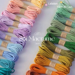 Sợi dệt macrame 3mm - 100% cotton - bảng màu trơn