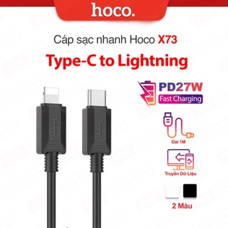 Cáp sạc nhanh pd27w type-c to ln hoco x73 hỗ trợ truyền dữ liệu dùng cho ip7/8/x/11/12 dài 1m