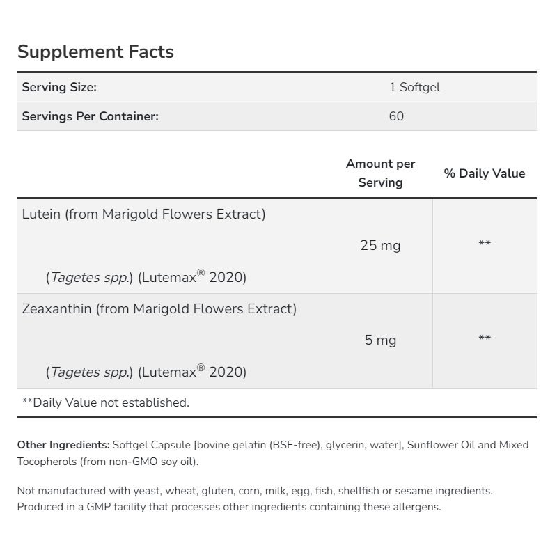 Hỗ Trợ Sức Khỏe Tổng Thể Của M ắt NOW LUTEIN & ZEAXANTHIN 60 VIÊN