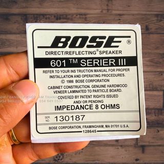 Tem loa bose 601 seri iii decal bóng, giá bán 1 tem