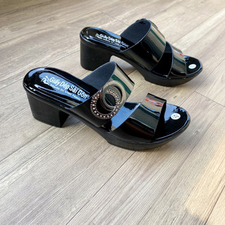Dép trung niên 2 quai đính khóa cao 5cm cho bà cho mẹ
