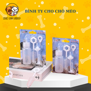 Bình ti sữa cho chó mèo sơ sinh - bình mớm sữa cho cún, mèo con 60ml
