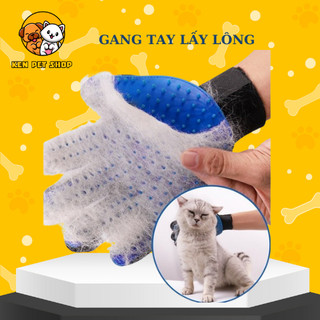Găng tay cao su trải lông chó, mèo, lấy lông rụng mà mèo không bị đau