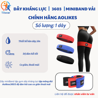 Dây kháng lực tập gym, Dây miniband tập chân mông Aolikes, phụ kiện gym chính hãng 3603