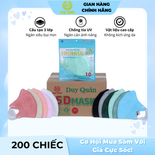 200 chiếc khẩu trang 5d duy quân 3 lớp kháng khuẩn, chống bụi mịn